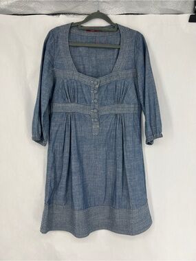 LTB Chambray Blue Denim-Style Cotton Tunic Dress